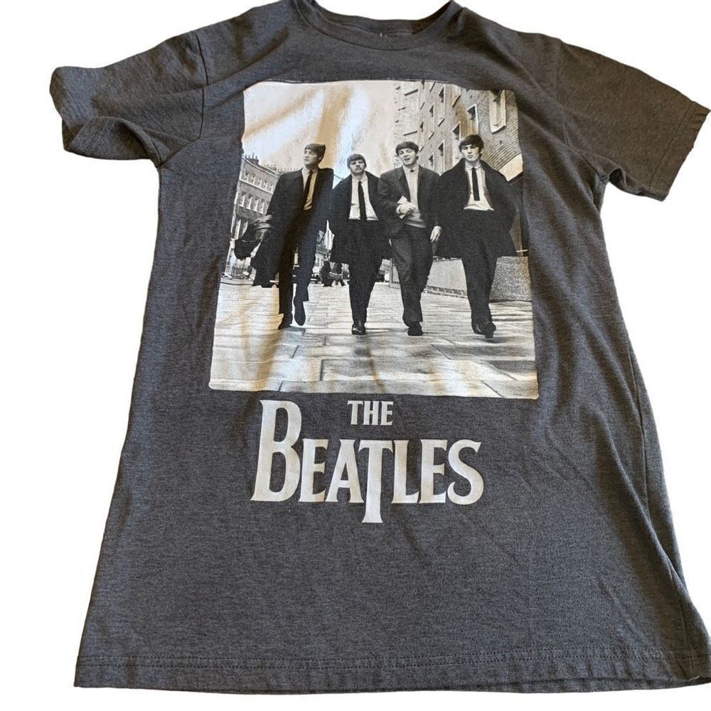 Beatles Publicity Photo, Walking Photo, Dark Grey Tee, 2013 Apple Corp Wmn Med.